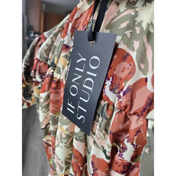 Ruffled Floral Peplum Blouse Womens Size M Multicolor Lightweight Fabric Elegant - Picture 9 of 9